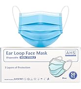 American Hospital Supply (AHS) Earloop Masks Disposable | Adult Face Covering | 3 Ply Disposable ...