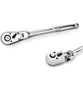 DURATECH 1/2-Inch Flex-Head Ratchet, 90-Tooth Quick-Release Ratchet Wrench | Socket Wrench with 1...