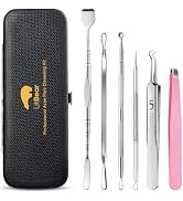 LitBear Blackhead Remover Tools, Pimple Popper Extractor Kit, Ingrown Hair Tweezers, Pore Scraper...