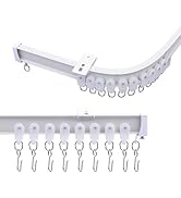 MaKefeile Ceiling Curtains Track Aluminum Flexible Bendable Tracks Rod Room Divider Privacy Parti...