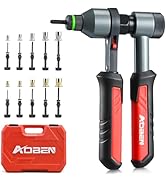 AOBEN Rivet Nut Tool Kit, Nutsert Gun Kit, Upgraded Rivnut Tool with 10 Metric and SAE Madrels, 1...