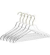 Quality Acrylic Clear Lucite Hangers 5-Pack with Bar Gold Hooks for Clothes, Pants, Suit Jackets,...