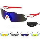 LOLOON Cycling Glasses for Men Women Youth, UV Protection Sports Sunglasses for Running Climbing ...
