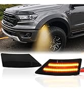 LED Side Marker Lights for Ford Ranger Lariat XL XLT 2019 2020 2021 2022 Ranger Smoked Lens Black...