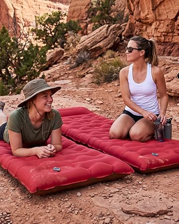 Camping Sleeping Pad,5.9 Inch Thick Camping Mat with Built in Pillow and Foot Pump