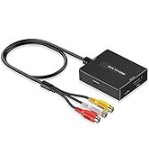 Uzifhdhi RCA to HDMI Converter, AV to HDMI Converter Supports PAL/NTSC for PS2/VHS/VCR/Blue-Ray D...