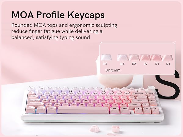 MOA Profile Design for Comfortable Long-Session Typing