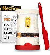 NeoRov Pro Sourdough Starter Kit - 39 Oz Glass Sourdough Starter Jar (With Cloth Lid,Silicone Bas...