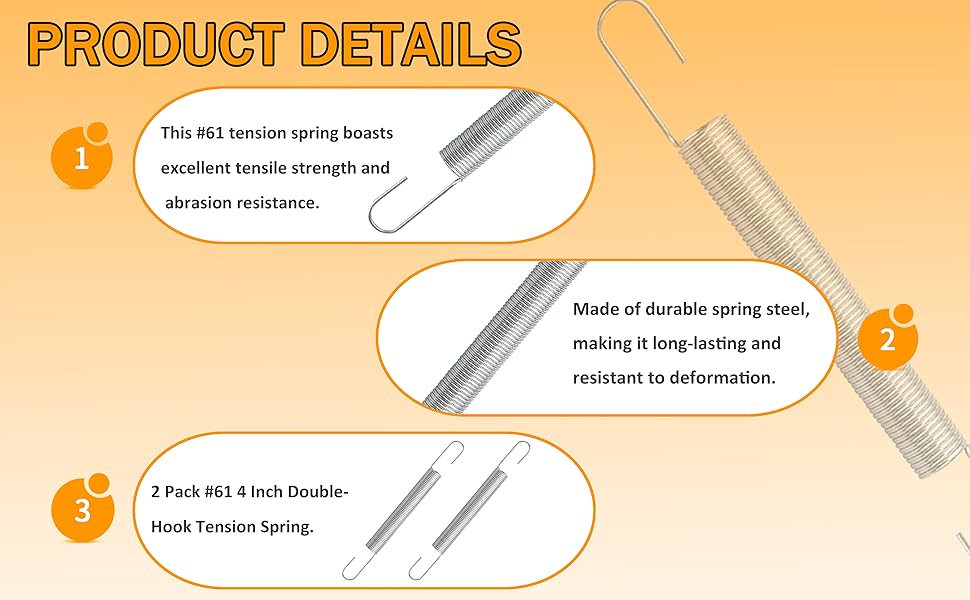 #61 4 Inch Double-Hook Tension Spring