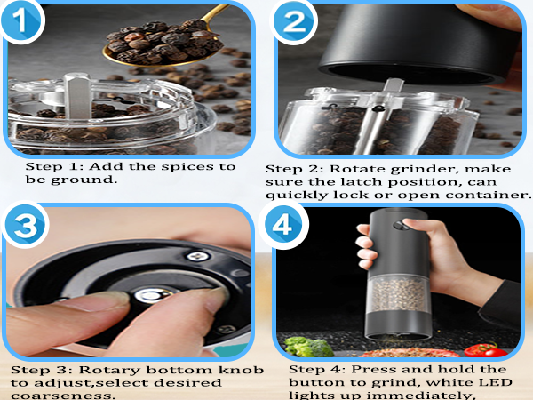 electric salt and pepper grinder set