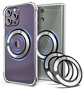 4Pcs Adapter Ring for Magsafe, Magnet Adapter, Magsafe Sticker with 3M Adhesive, Black Metal Loop...