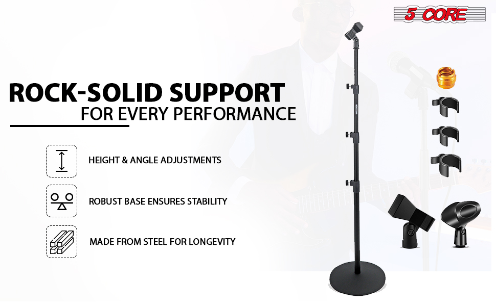 Mic Stand Floor Height Adjustable Universal Heavy Duty Microphone Stands