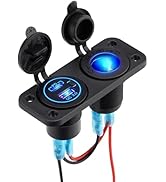 Kohree 12V USB Outlet with Switch, 2 in 1 USB C 12 Volt Cigarette Lighter Socket with PD Type C 3...