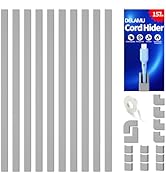Delamu 157in Cord Covers for Wires on Wall, Cord Hider for 1 Cord, Paintable Cable Hider, Cable M...