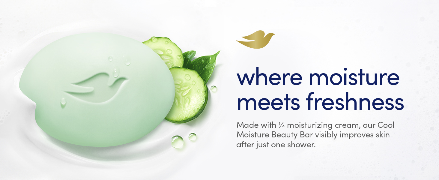 Beauty bar on a creamy texture background with hydration benefit messaging