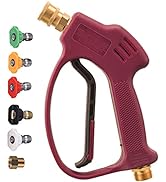 M MINGLE Short Pressure Washer Gun for Hot and Cold Water, High Replacement, 5 Spray Nozzle Tips,...
