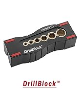 Milescraft 1312 Drill Block - Handheld Drill Guide, Drilling Jig for 6 of the Most Common Drill B...