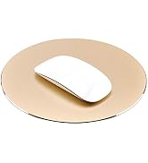 ProElife Premium Aluminum Metal Mouse Pad Mice Mat 8.66 inch (Round, Champagne Gold)