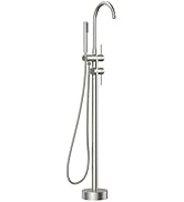 FORIOUS Free Standing Tub Faucet, Tub Filler Freestanding Bathtub Filler Floor Mount Brass Bath S...