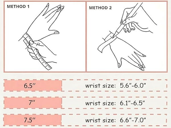 Wrist measurement size chart