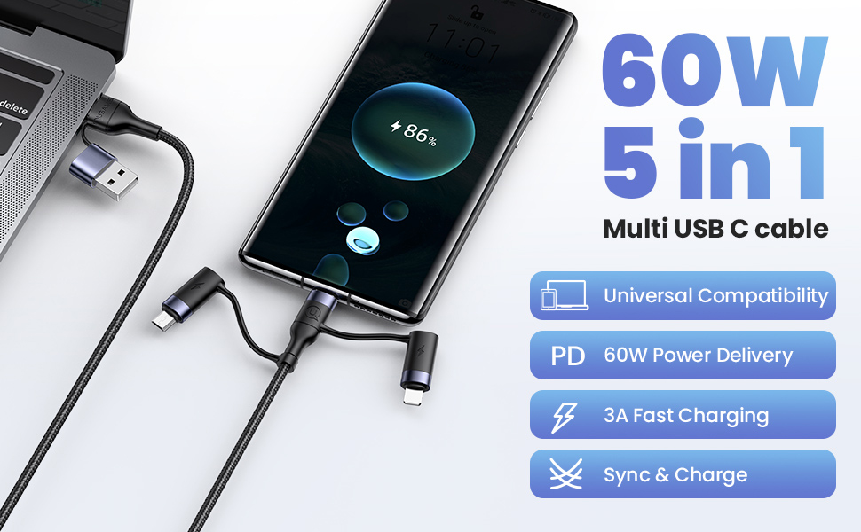 60W fast charging cable 