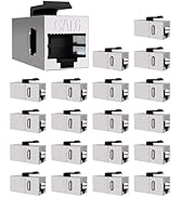VANDESAIL 20 Pack Cat 6 Shielded Keystone Coupler, Cat6 Keystone Jacks Female to Female RJ45 Coup...