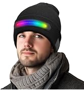 Atapeas Unisex Beanie Hat with LED Light Strip, Headlamp Beanie Cap, Rechargeable Headlight hat, ...