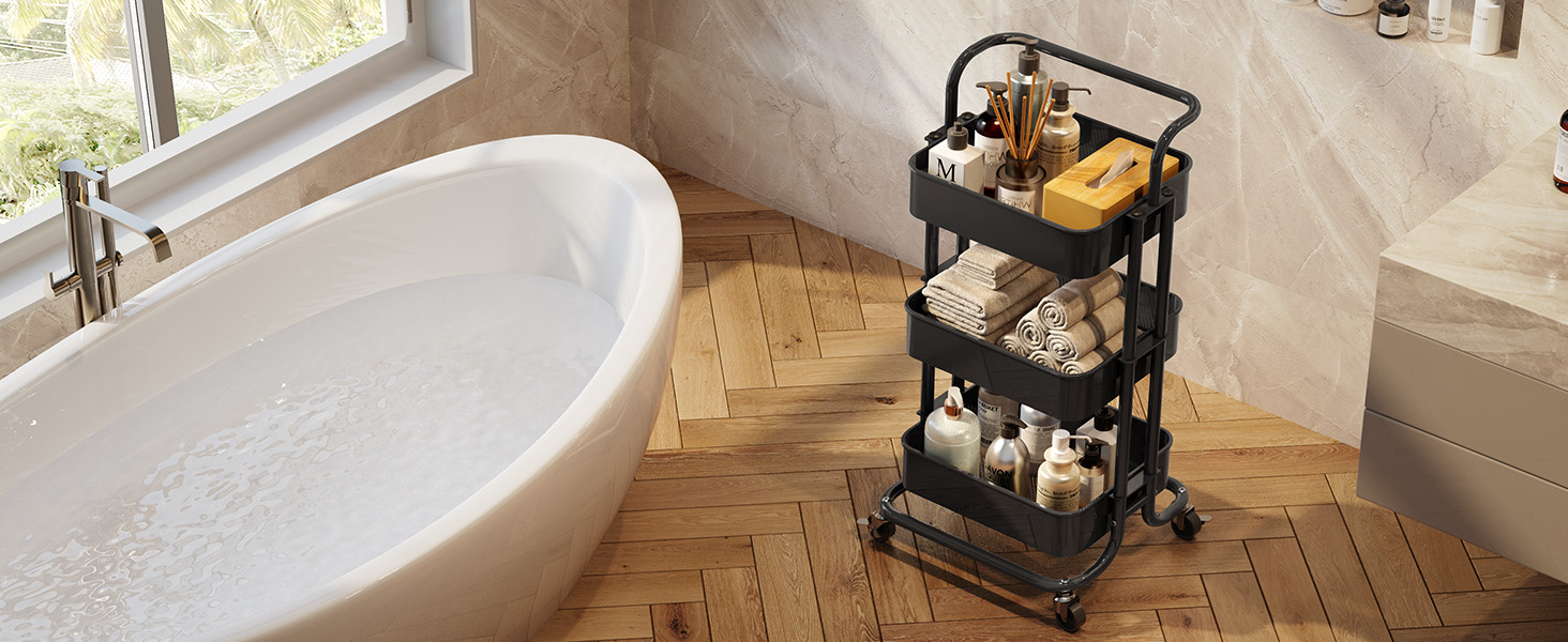 Pipishell 3 Tier Rolling Cart