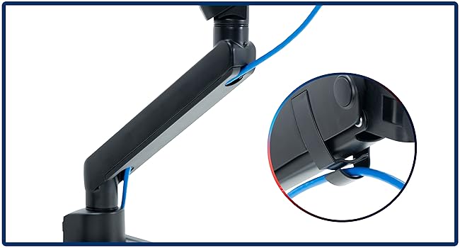 mechanical spring arm mount cable management