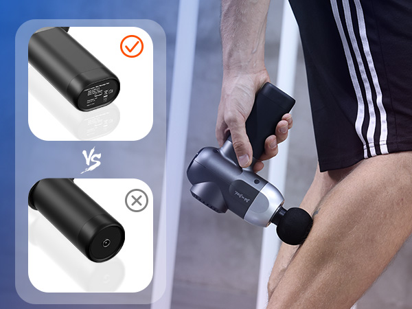 massage gun with heat and cold head