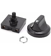 Black Fan Rotary Switch 4 Position 3 Speed Selector Switch Governor with Button Fan Speed Governo...