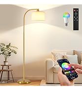 KQW Floor Lamp for Living Room with Remote,Dimmable Tall Standing Lamps,Modern Floor Light with S...