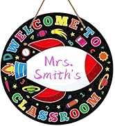 D24TIME Teacher Door Sign for Classroom - 11.5" Personalized Welcome Sign for Classroom Door Deco...