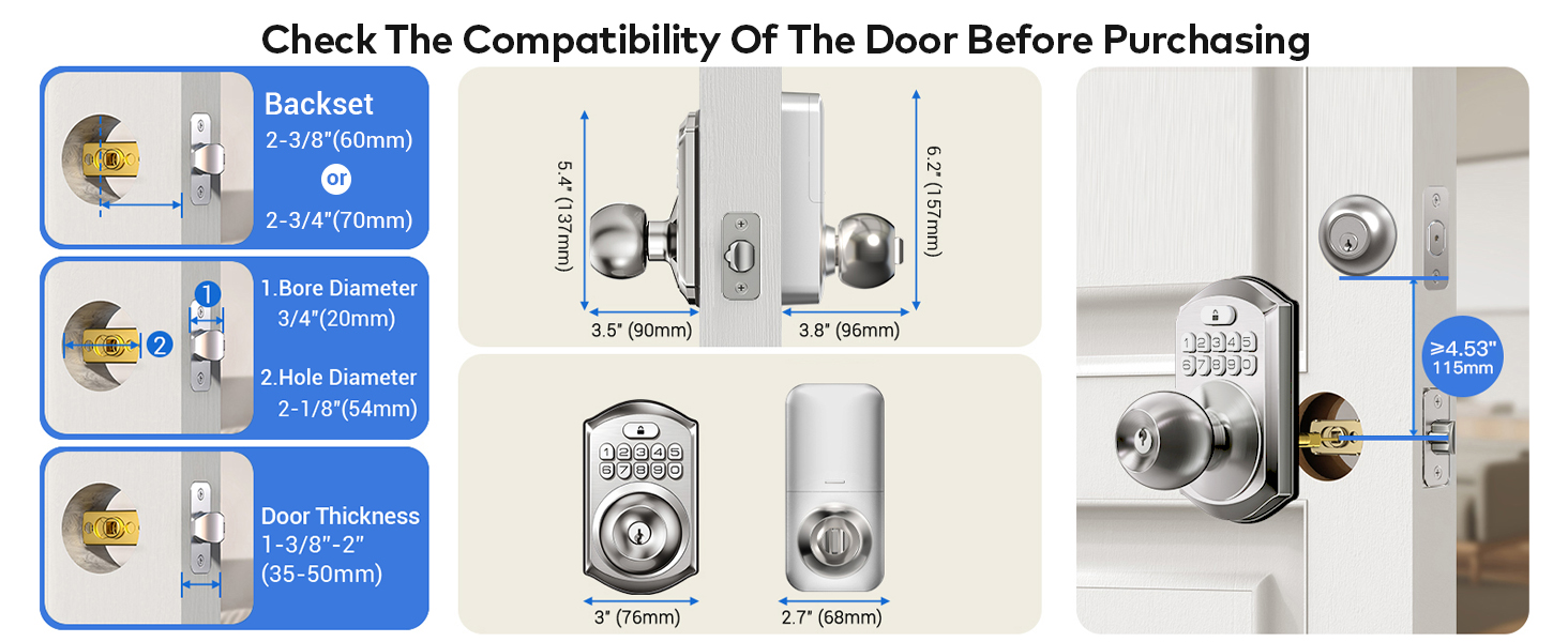 front door lock set keyless entry