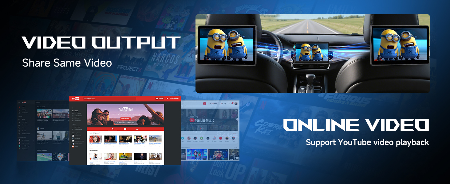 Double Din Car Stereo Bluetooth Wireless Carplay Android Auto-7 inch