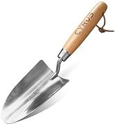 CYRUS Garden Shovel 12.6”Stainless Steel,Small Shovels for Gardening with Ash Wood Handle,Hand Sh...