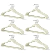 MLKJHHI Ivory Velvet Hangers 60 Pack, Slim Space Saving Suit Hangers for Closet Organizer, Rotati...