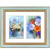 Golden State Art,8x10 Ornate Double Picture Frame Display Two 4x6 Photos with Mat or 8x10 Prints ...