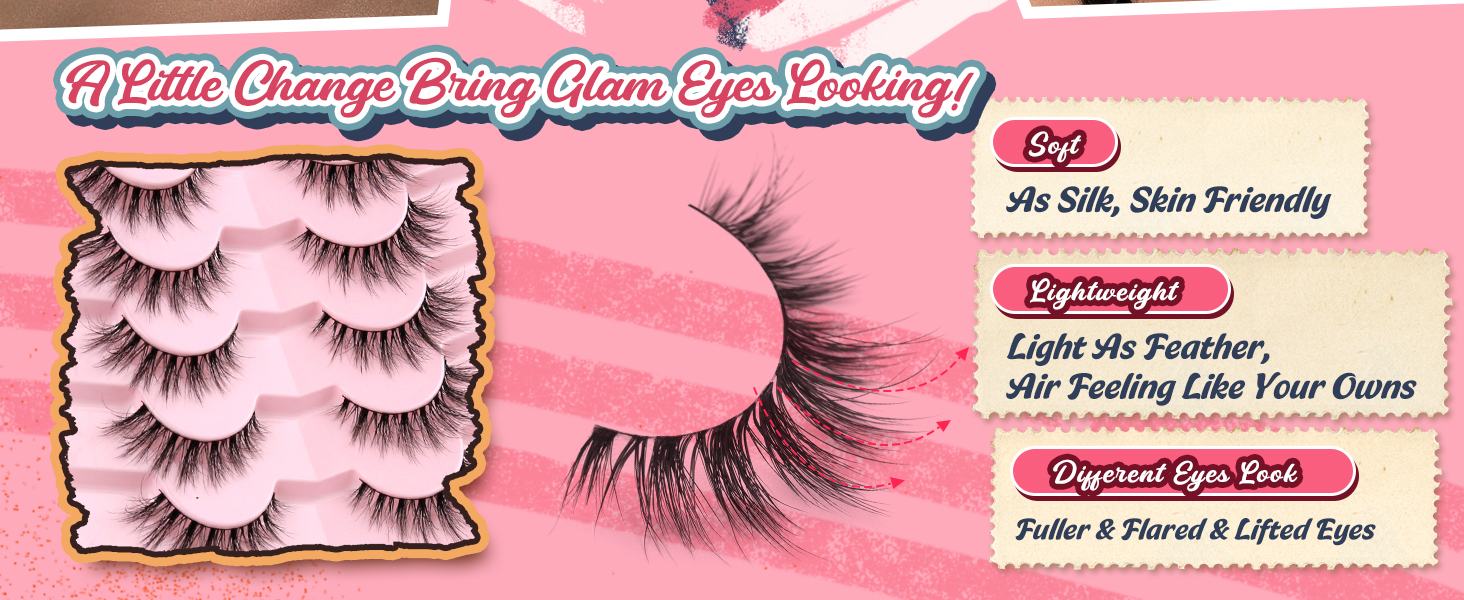 false lashes strips natural lashes pack
