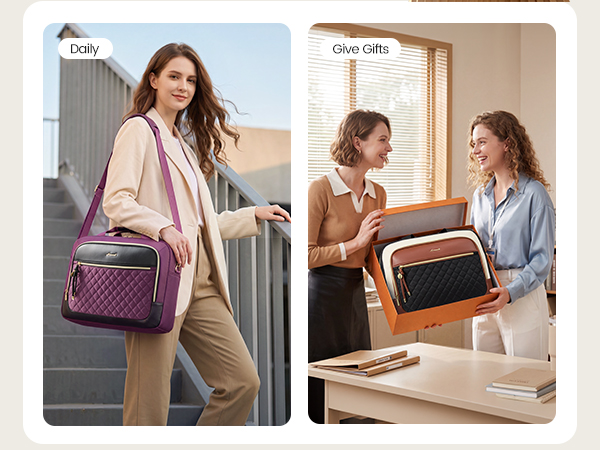 LOVEVOOK Laptop Briefcase for Women, Computer Messenger Shoulder Bags 