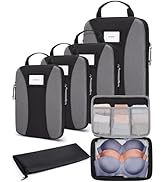 BAGSMART Compression Packing Cubes, 6 PCS Packing Cubes for Suitcases, Travel Bags Organizer for ...