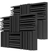 TroyStudio Thick Acoustic Foam Panels, 12 X 12 X 3 Inch 12 Pcs Broadband Sound Absorbing Foam, De...