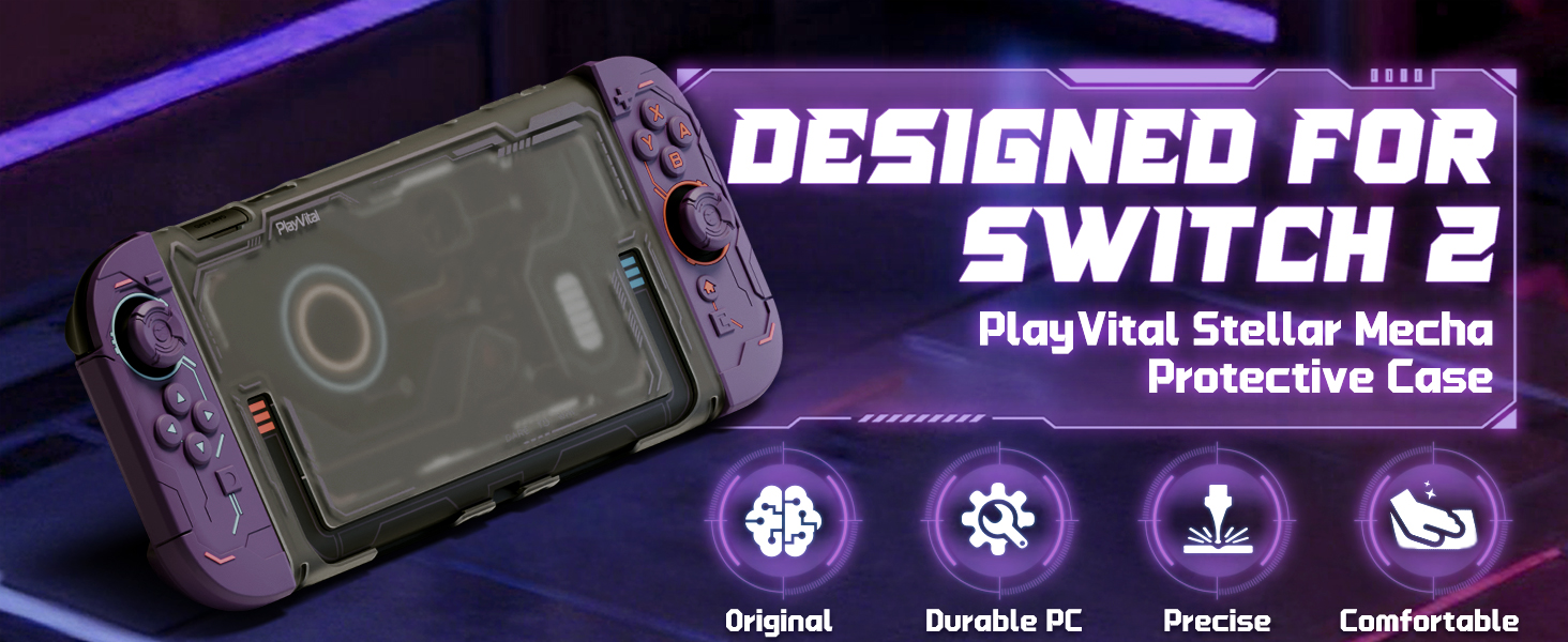 PlayVital Protective Case for Nintendo Switch 2, Stellar Mecha Ergonomic Cover