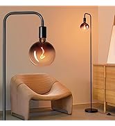 ONEWISH Floor Lamp for Living Room - Minimalist Industrial Standing Lamp with Modern LED Bulb, Gl...