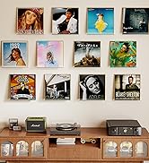 Laurensory 12 Pack Vinyl Record Shelf Wall Mount, 12 inch Clear Acrylic Album Record Holder Displ...