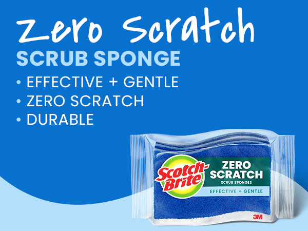 Zero Scratch Scrub Sponge: effective &amp; gentle; zero scratch; durable