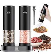 JIDSPWLS Electric Salt and Pepper Grinder Set Automatic Battery Pepper Mill Shakers Adjustable Co...