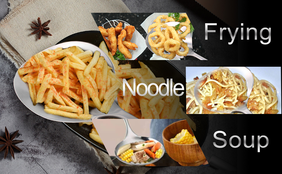 at skimmer spoon frying strainer fryer strainer fish fry pan slotted ladle stir fry spatula