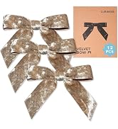 LaRibbons Cozy Camel Velvet Bows for Christmas Tree - Gentle Sparkle in Light, Christmas Bows for...