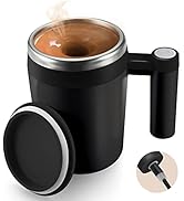 Self Stirring Coffee Mug: Rechargeable Automatic Self Stirring Mug with Magnetic Stirrer and Lid,...